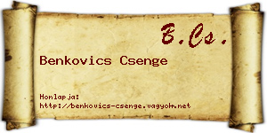 Benkovics Csenge névjegykártya